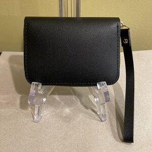 Small Black Vegan Card Wristlet NWOT
